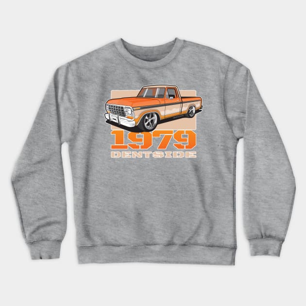 1979 Ford pick up truck, single cab shortbed, two tone. dent side truck. Lowered. Color Crewneck Sweatshirt by RBDesigns